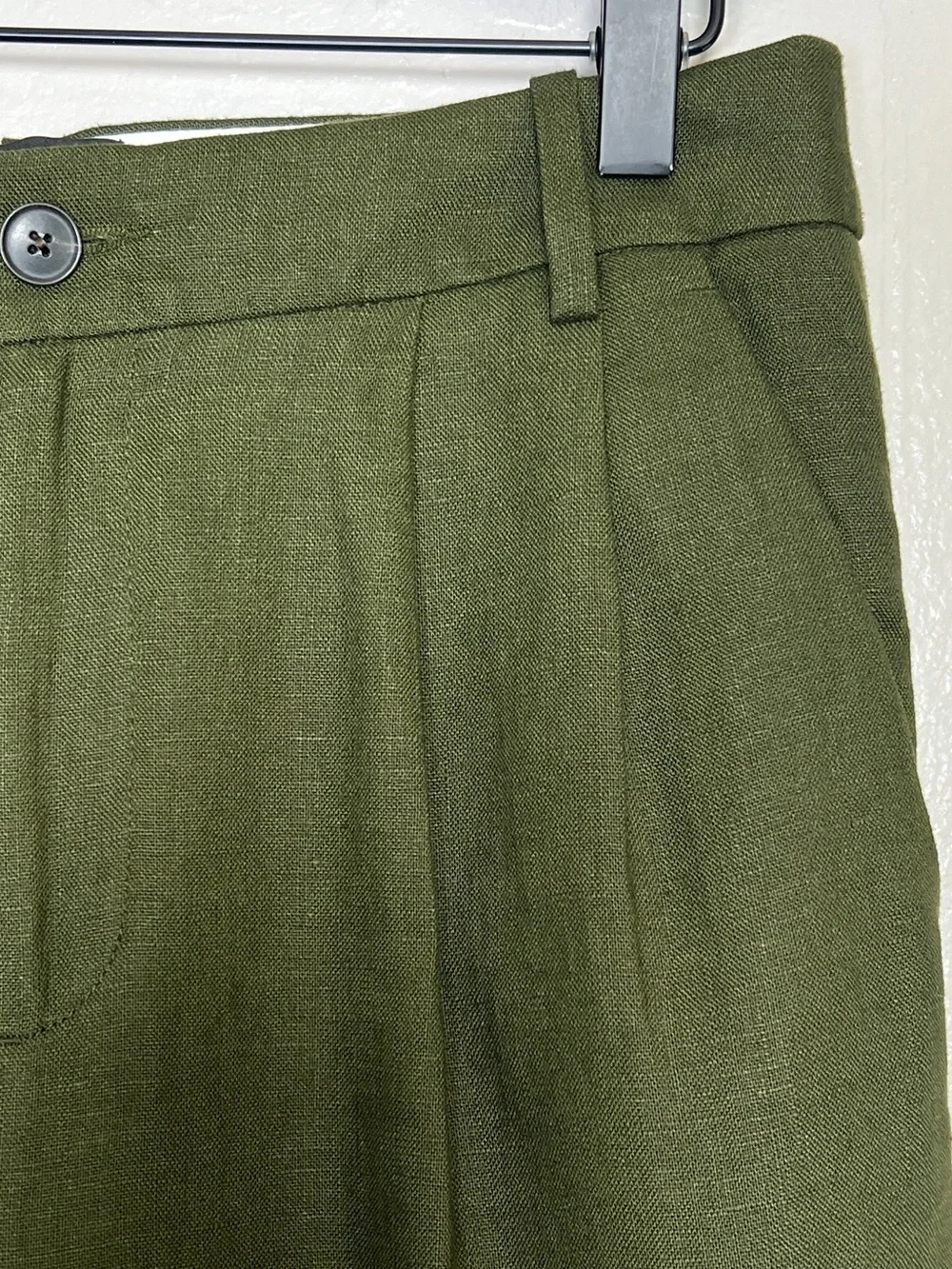 BANANA REPUBLIC Women’s Size 4 Camo Green Palma Straight-Leg Linen Pant